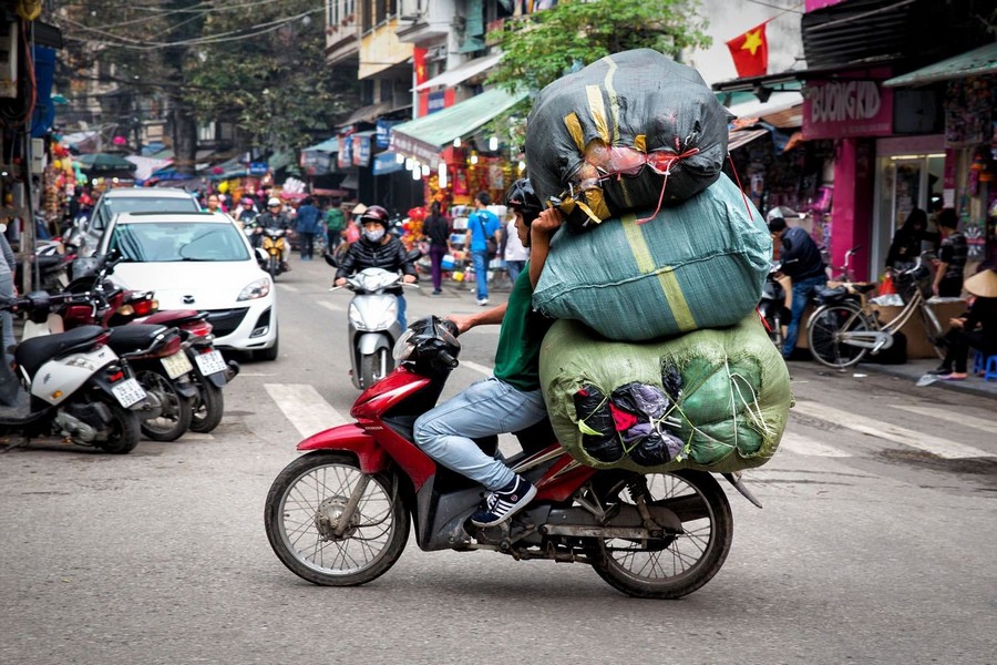 Motorbikes can carry anything